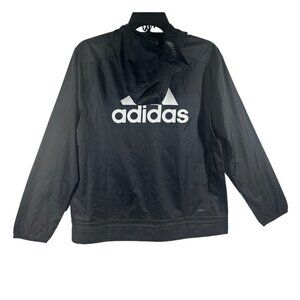 Adidas Windbreaker Women's Small‎ Black Windy RDY Aeroready Hood Jacket Zip NEW